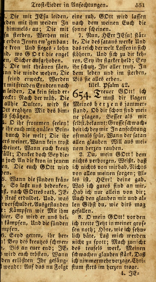 Das neue und verbesserte Gesangbuch, worinnen die Psalmen Davids samt iner Sammlung alter und neuer Geistreicher Lieder, sowohl für privat und Hausandachten, als auch für den öffentlichen..(5th Aufl.) page 707