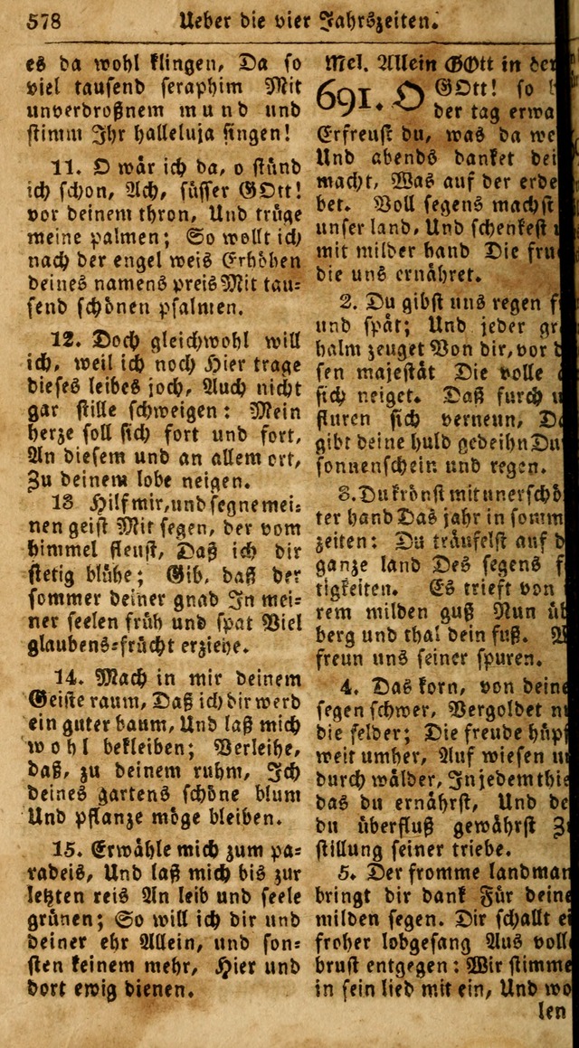 Das neue und verbesserte Gesangbuch, worinnen die Psalmen Davids samt iner Sammlung alter und neuer Geistreicher Lieder, sowohl für privat und Hausandachten, als auch für den öffentlichen..(5th Aufl.) page 734