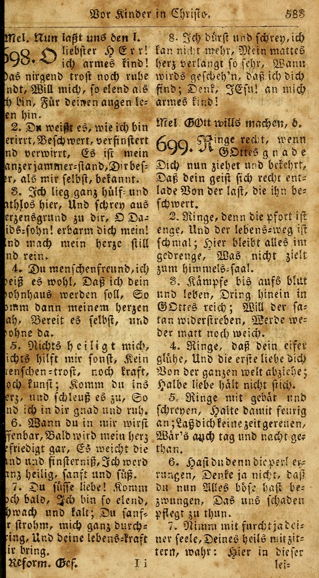 Das neue und verbesserte Gesangbuch, worinnen die Psalmen Davids samt iner Sammlung alter und neuer Geistreicher Lieder, sowohl für privat und Hausandachten, als auch für den öffentlichen..(5th Aufl.) page 739