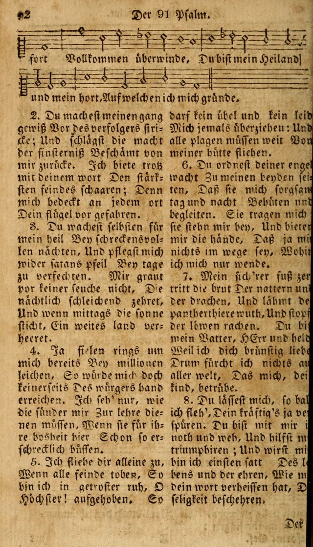 Das neue und verbesserte Gesangbuch, worinnen die Psalmen Davids samt iner Sammlung alter und neuer Geistreicher Lieder, sowohl für privat und Hausandachten, als auch für den öffentlichen..(5th Aufl.) page 92