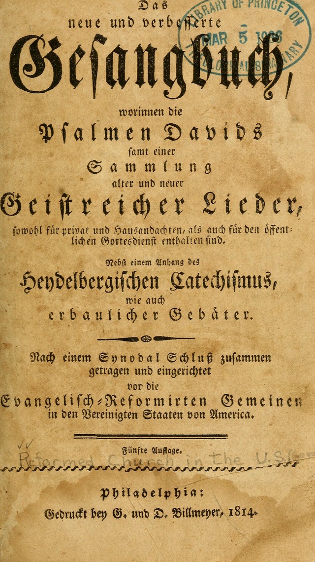 Das neue und verbesserte Gesangbuch, worinnen die Psalmen Davids samt iner Sammlung alter und neuer Geistreicher Lieder, sowohl für privat und Hausandachten, als auch für den öffentlichen..(5th Aufl.) page vii