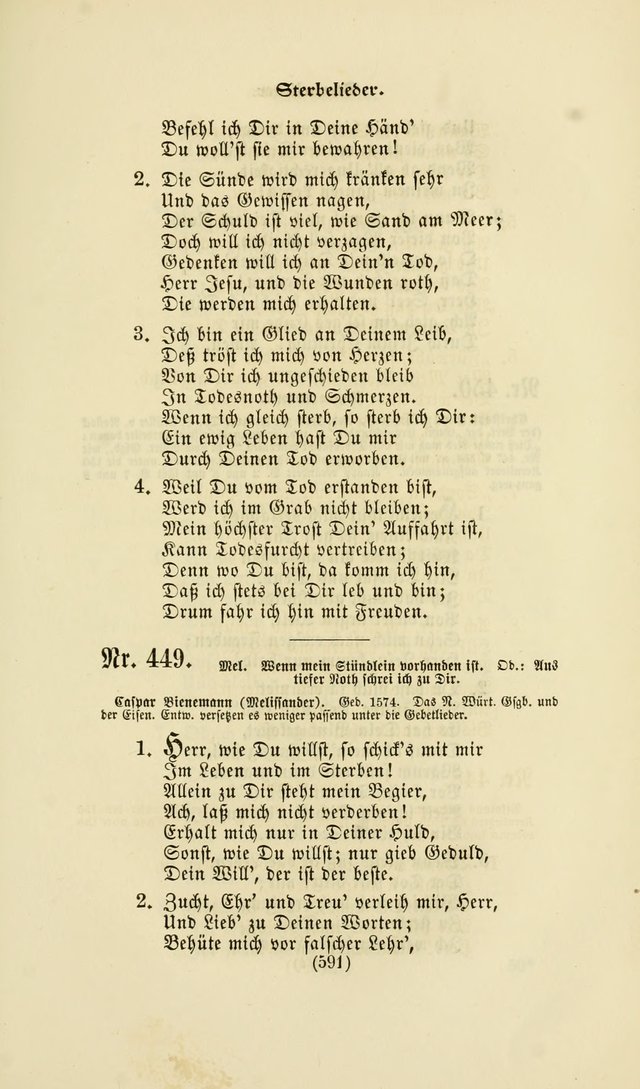 Deutsches Gesang- und Choralbuch: eine Auswahl geistlicher Lieder ... Neue, verbesserte und verhmehrte Aufl. page 588