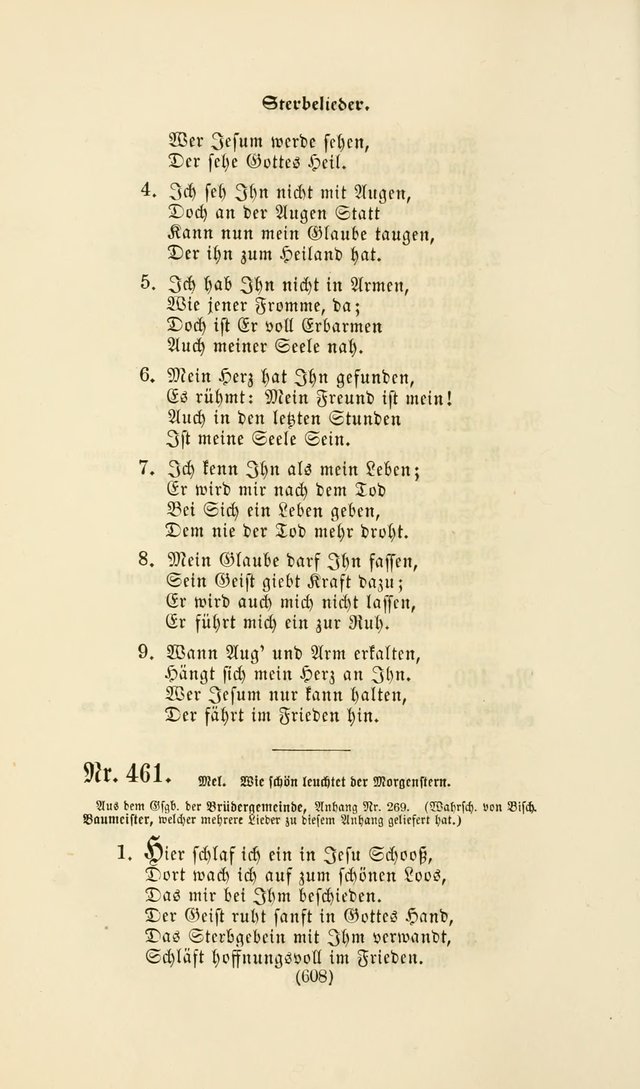 Deutsches Gesang- und Choralbuch: eine Auswahl geistlicher Lieder ... Neue, verbesserte und verhmehrte Aufl. page 605