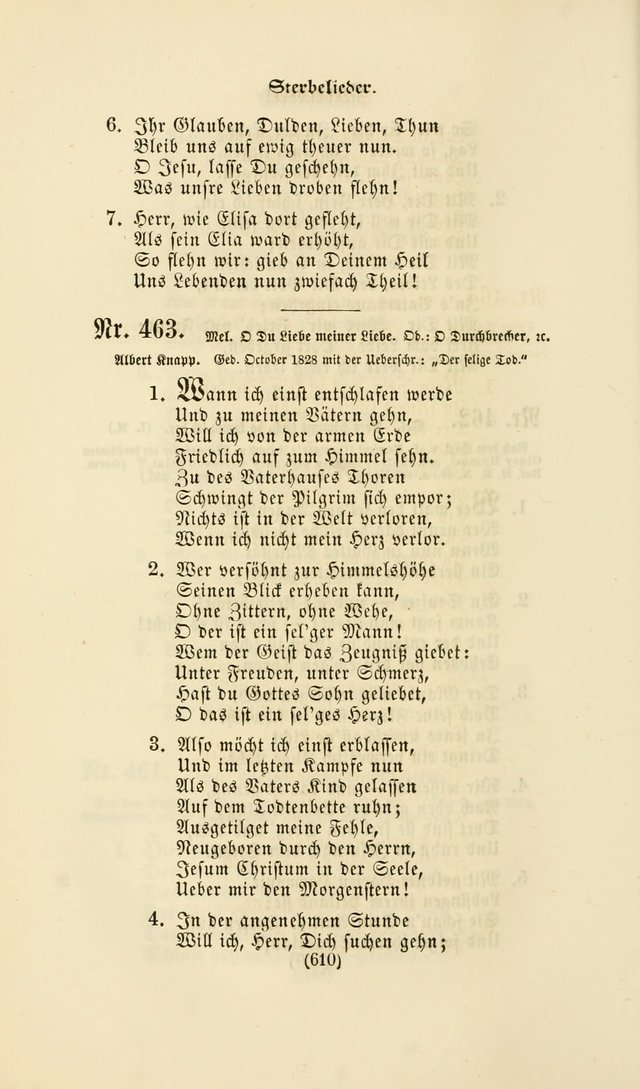 Deutsches Gesang- und Choralbuch: eine Auswahl geistlicher Lieder ... Neue, verbesserte und verhmehrte Aufl. page 607