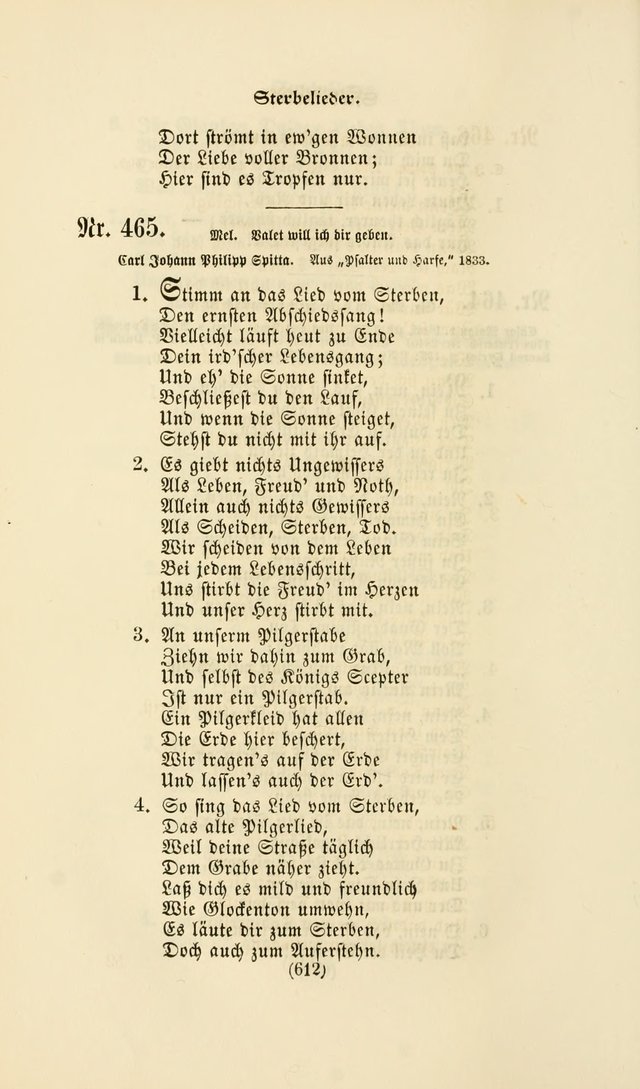 Deutsches Gesang- und Choralbuch: eine Auswahl geistlicher Lieder ... Neue, verbesserte und verhmehrte Aufl. page 609