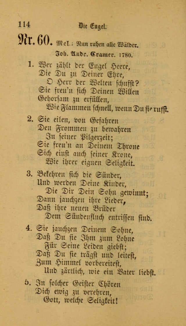 Deutsches Gesangbuch: eine auswahl geistlicher Lieder aus allen Zeiten der Christlichen Kirche für kirchliche und häusliche Gebrauch (Neue, verb. und verm. Aufl) page 114