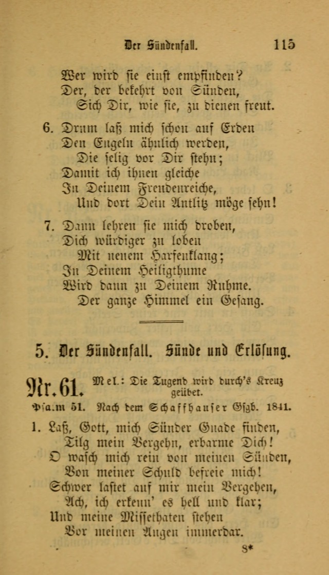 Deutsches Gesangbuch: eine auswahl geistlicher Lieder aus allen Zeiten der Christlichen Kirche für kirchliche und häusliche Gebrauch (Neue, verb. und verm. Aufl) page 115