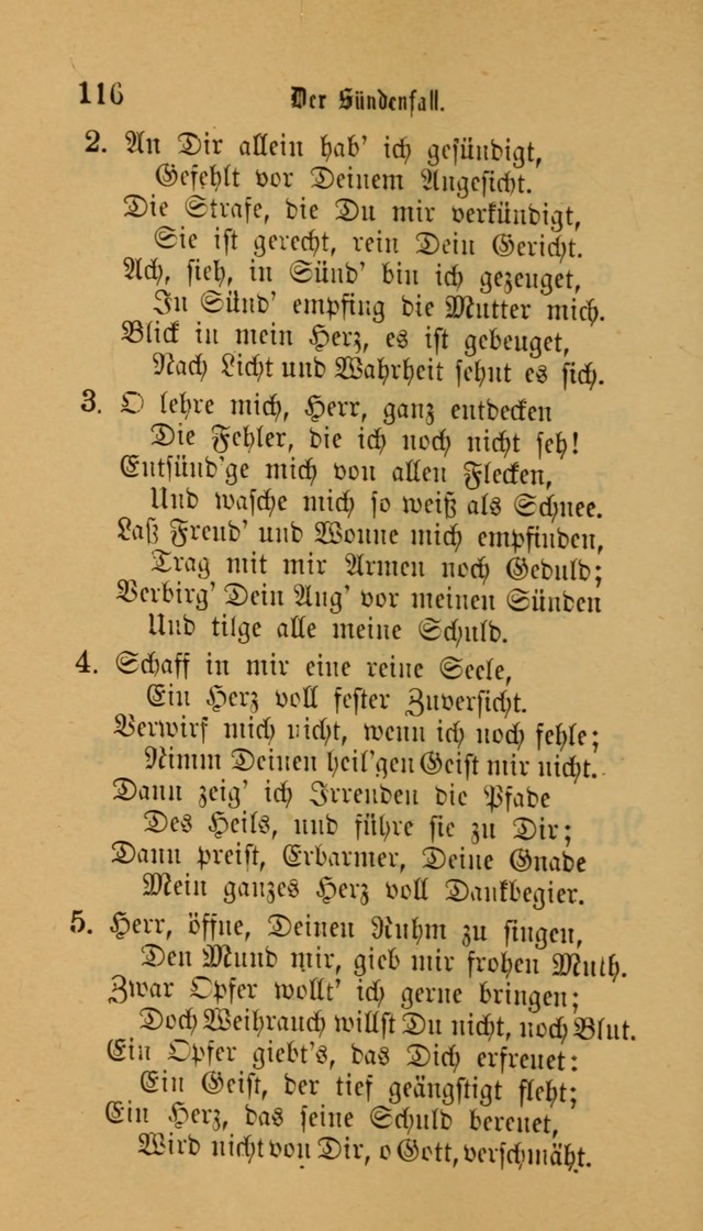 Deutsches Gesangbuch: eine auswahl geistlicher Lieder aus allen Zeiten der Christlichen Kirche für kirchliche und häusliche Gebrauch (Neue, verb. und verm. Aufl) page 116