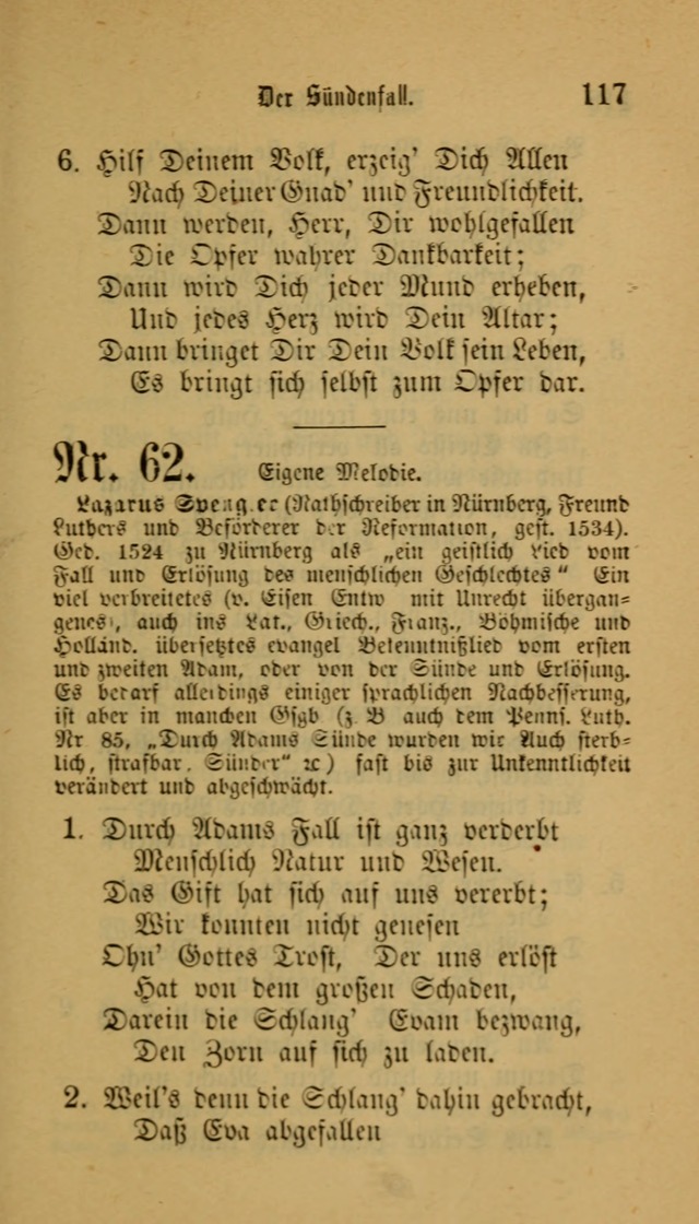 Deutsches Gesangbuch: eine auswahl geistlicher Lieder aus allen Zeiten der Christlichen Kirche für kirchliche und häusliche Gebrauch (Neue, verb. und verm. Aufl) page 117