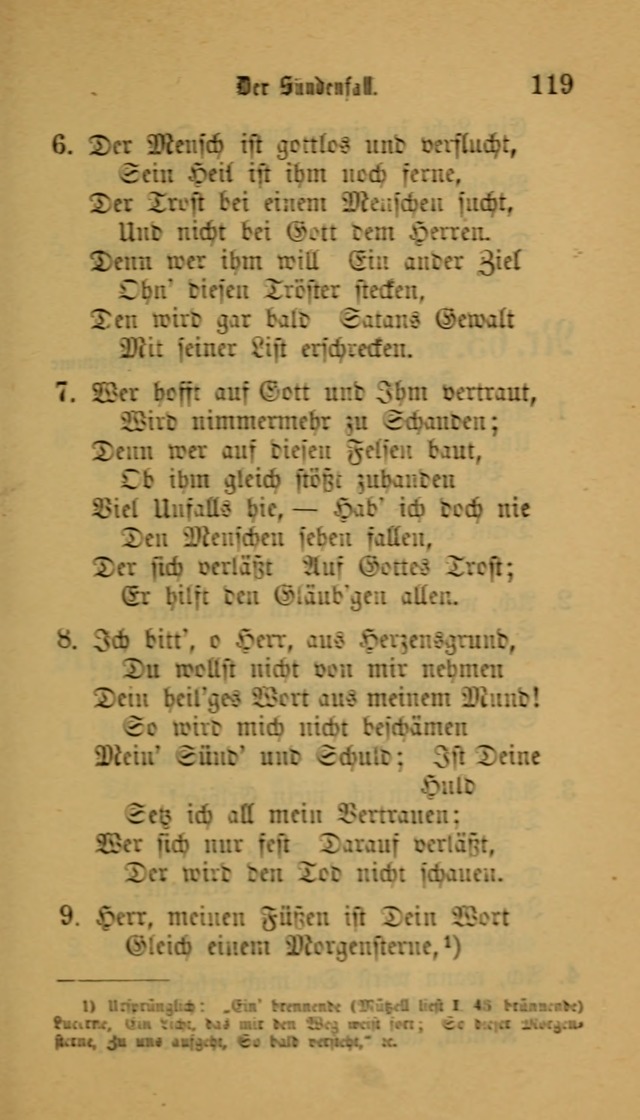 Deutsches Gesangbuch: eine auswahl geistlicher Lieder aus allen Zeiten der Christlichen Kirche für kirchliche und häusliche Gebrauch (Neue, verb. und verm. Aufl) page 119