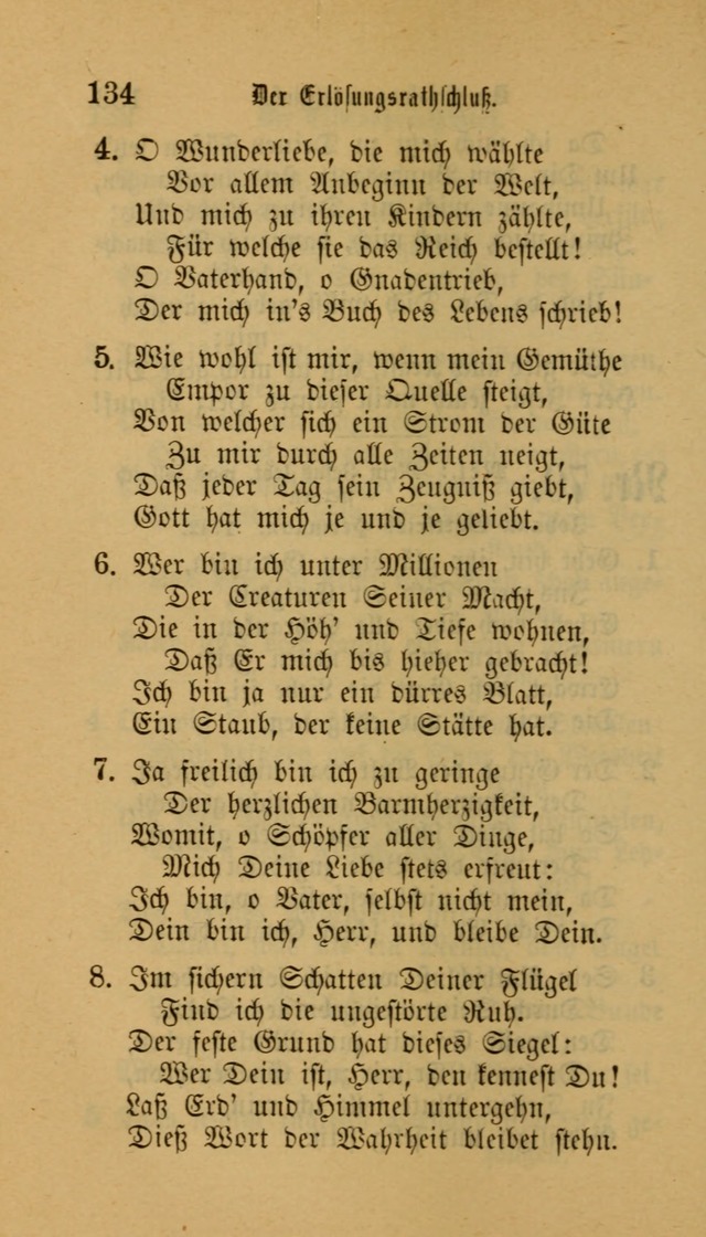 Deutsches Gesangbuch: eine auswahl geistlicher Lieder aus allen Zeiten der Christlichen Kirche für kirchliche und häusliche Gebrauch (Neue, verb. und verm. Aufl) page 134