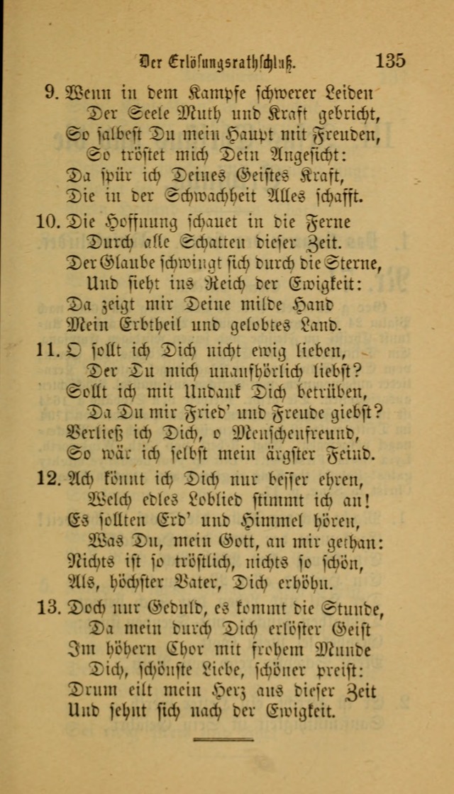 Deutsches Gesangbuch: eine auswahl geistlicher Lieder aus allen Zeiten der Christlichen Kirche für kirchliche und häusliche Gebrauch (Neue, verb. und verm. Aufl) page 135