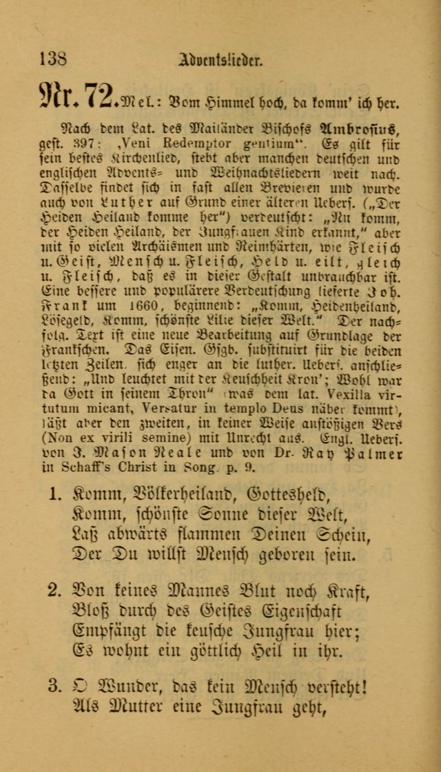 Deutsches Gesangbuch: eine auswahl geistlicher Lieder aus allen Zeiten der Christlichen Kirche für kirchliche und häusliche Gebrauch (Neue, verb. und verm. Aufl) page 138