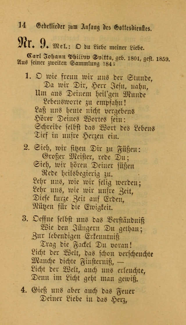 Deutsches Gesangbuch: eine auswahl geistlicher Lieder aus allen Zeiten der Christlichen Kirche für kirchliche und häusliche Gebrauch (Neue, verb. und verm. Aufl) page 14