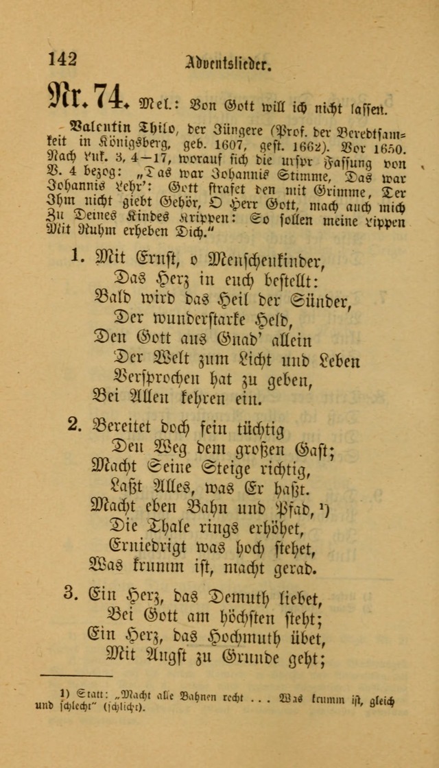 Deutsches Gesangbuch: eine auswahl geistlicher Lieder aus allen Zeiten der Christlichen Kirche für kirchliche und häusliche Gebrauch (Neue, verb. und verm. Aufl) page 142