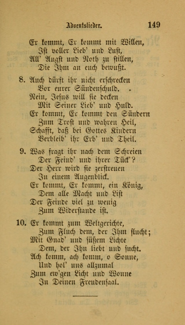 Deutsches Gesangbuch: eine auswahl geistlicher Lieder aus allen Zeiten der Christlichen Kirche für kirchliche und häusliche Gebrauch (Neue, verb. und verm. Aufl) page 149