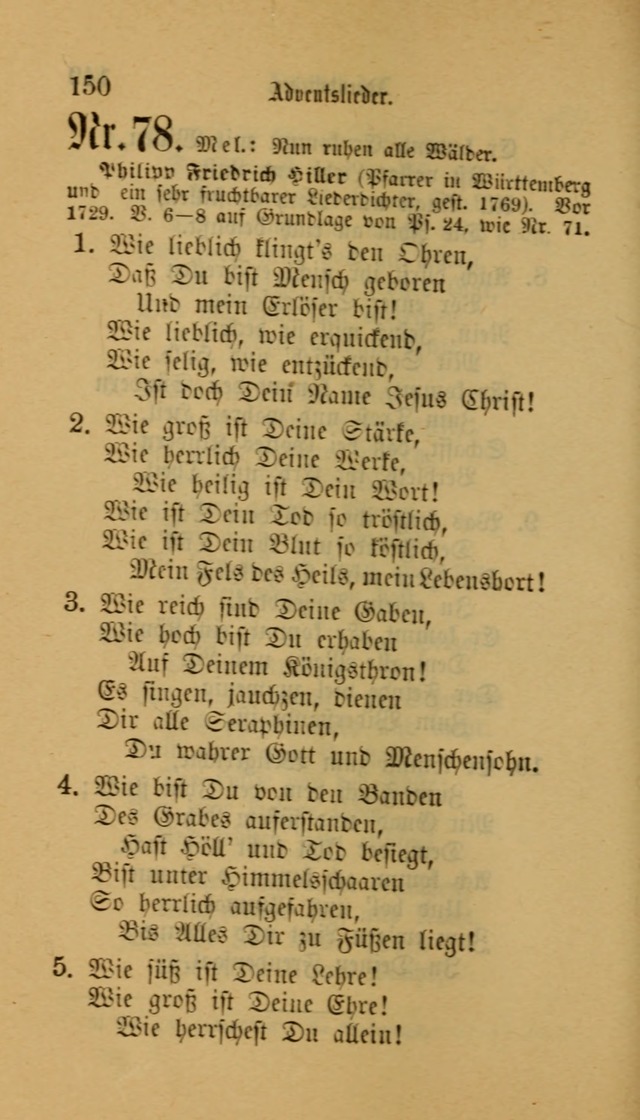 Deutsches Gesangbuch: eine auswahl geistlicher Lieder aus allen Zeiten der Christlichen Kirche für kirchliche und häusliche Gebrauch (Neue, verb. und verm. Aufl) page 150