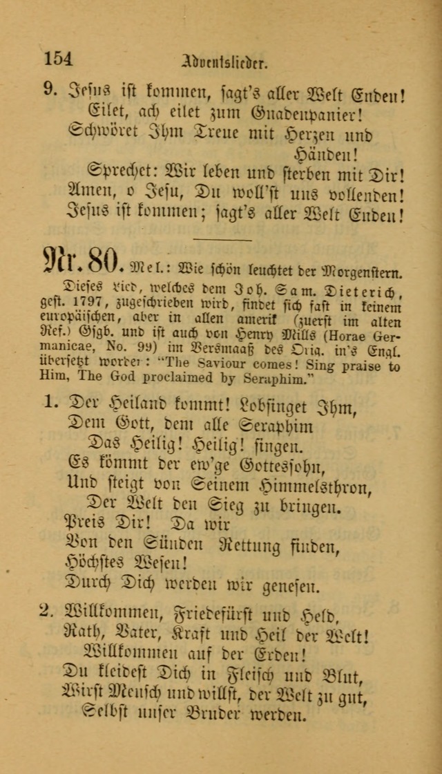 Deutsches Gesangbuch: eine auswahl geistlicher Lieder aus allen Zeiten der Christlichen Kirche für kirchliche und häusliche Gebrauch (Neue, verb. und verm. Aufl) page 154