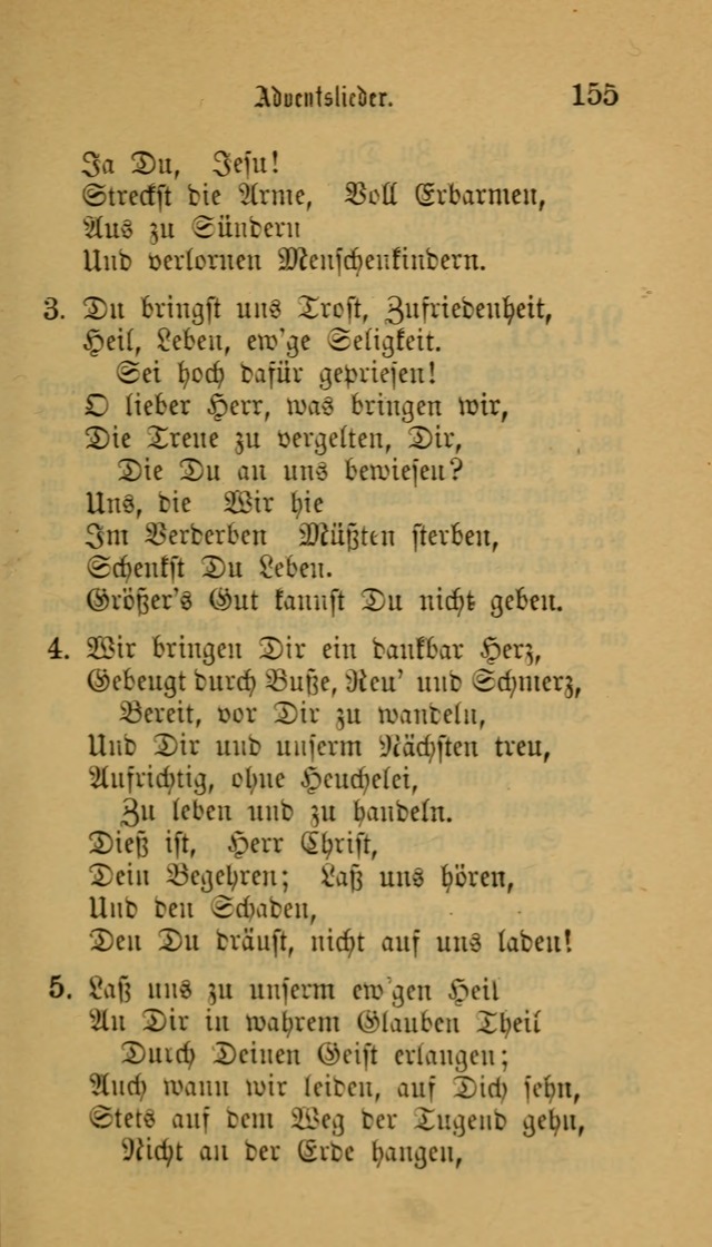 Deutsches Gesangbuch: eine auswahl geistlicher Lieder aus allen Zeiten der Christlichen Kirche für kirchliche und häusliche Gebrauch (Neue, verb. und verm. Aufl) page 155