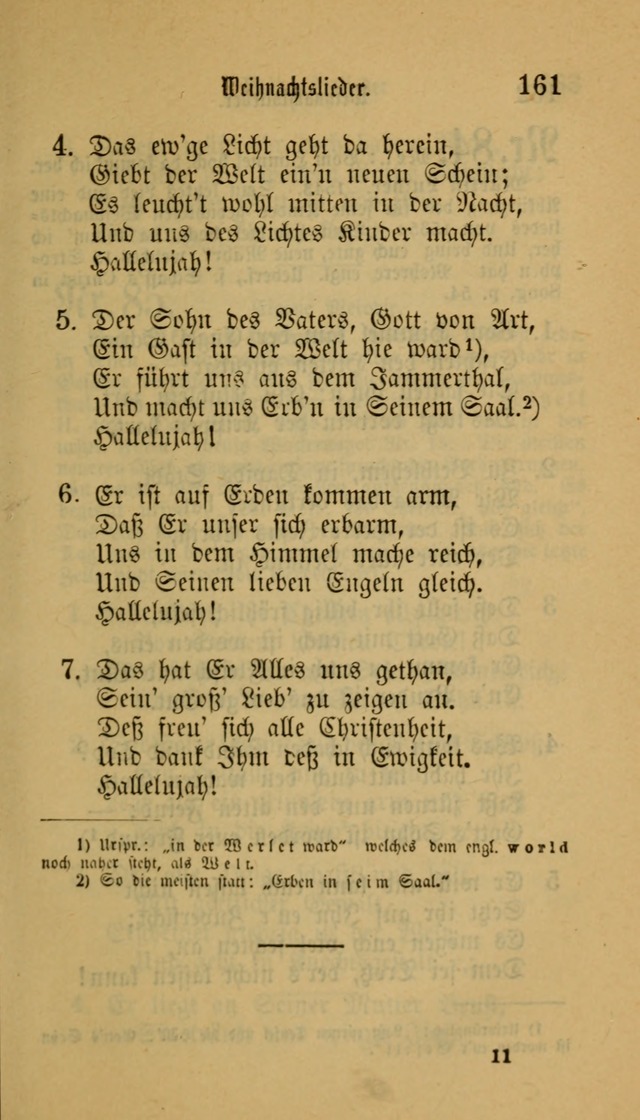 Deutsches Gesangbuch: eine auswahl geistlicher Lieder aus allen Zeiten der Christlichen Kirche für kirchliche und häusliche Gebrauch (Neue, verb. und verm. Aufl) page 161