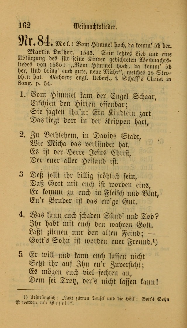 Deutsches Gesangbuch: eine auswahl geistlicher Lieder aus allen Zeiten der Christlichen Kirche für kirchliche und häusliche Gebrauch (Neue, verb. und verm. Aufl) page 162