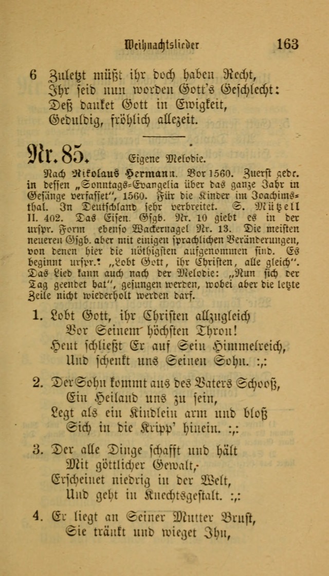 Deutsches Gesangbuch: eine auswahl geistlicher Lieder aus allen Zeiten der Christlichen Kirche für kirchliche und häusliche Gebrauch (Neue, verb. und verm. Aufl) page 163