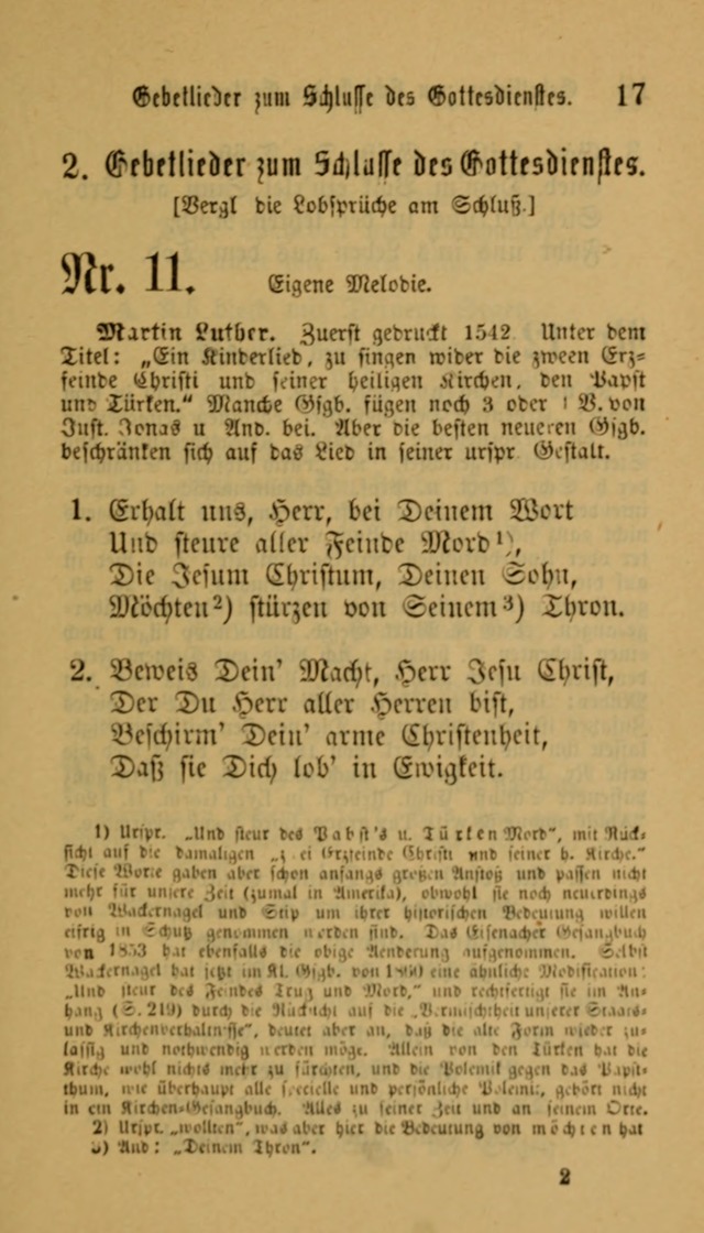 Deutsches Gesangbuch: eine auswahl geistlicher Lieder aus allen Zeiten der Christlichen Kirche für kirchliche und häusliche Gebrauch (Neue, verb. und verm. Aufl) page 17