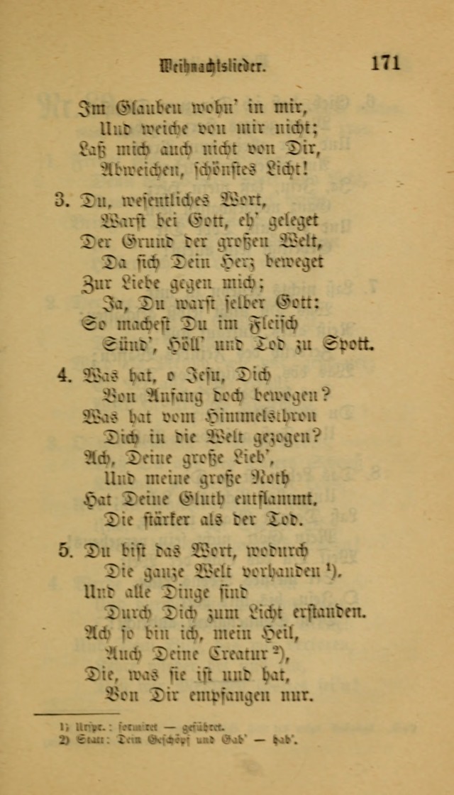 Deutsches Gesangbuch: eine auswahl geistlicher Lieder aus allen Zeiten der Christlichen Kirche für kirchliche und häusliche Gebrauch (Neue, verb. und verm. Aufl) page 171