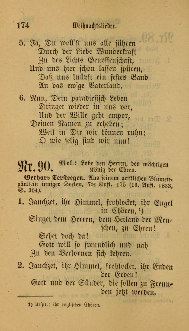 Deutsches Gesangbuch: eine auswahl geistlicher Lieder aus allen Zeiten der Christlichen Kirche für kirchliche und häusliche Gebrauch (Neue, verb. und verm. Aufl) page 174