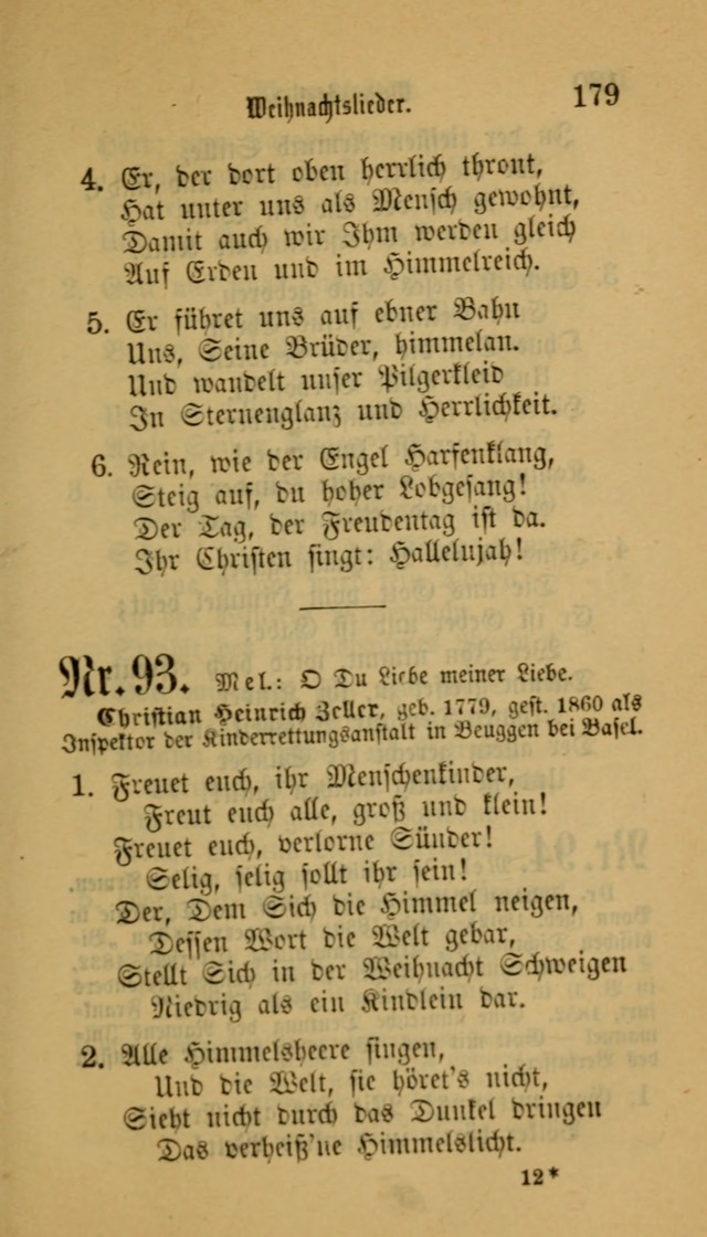 Deutsches Gesangbuch: eine auswahl geistlicher Lieder aus allen Zeiten der Christlichen Kirche für kirchliche und häusliche Gebrauch (Neue, verb. und verm. Aufl) page 179