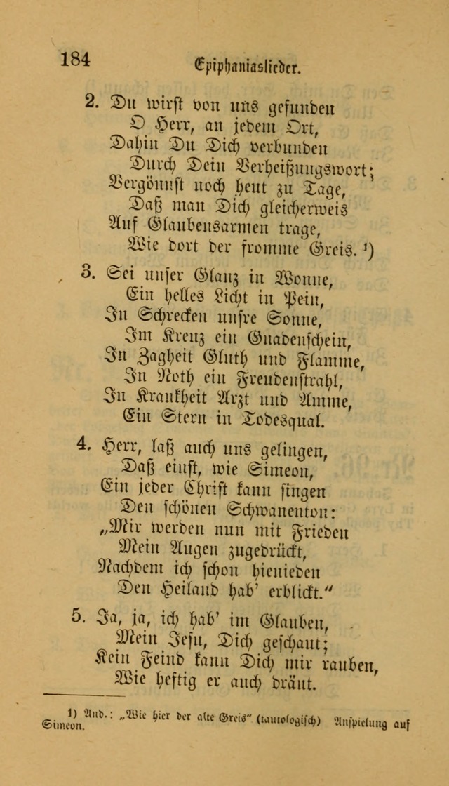 Deutsches Gesangbuch: eine auswahl geistlicher Lieder aus allen Zeiten der Christlichen Kirche für kirchliche und häusliche Gebrauch (Neue, verb. und verm. Aufl) page 184