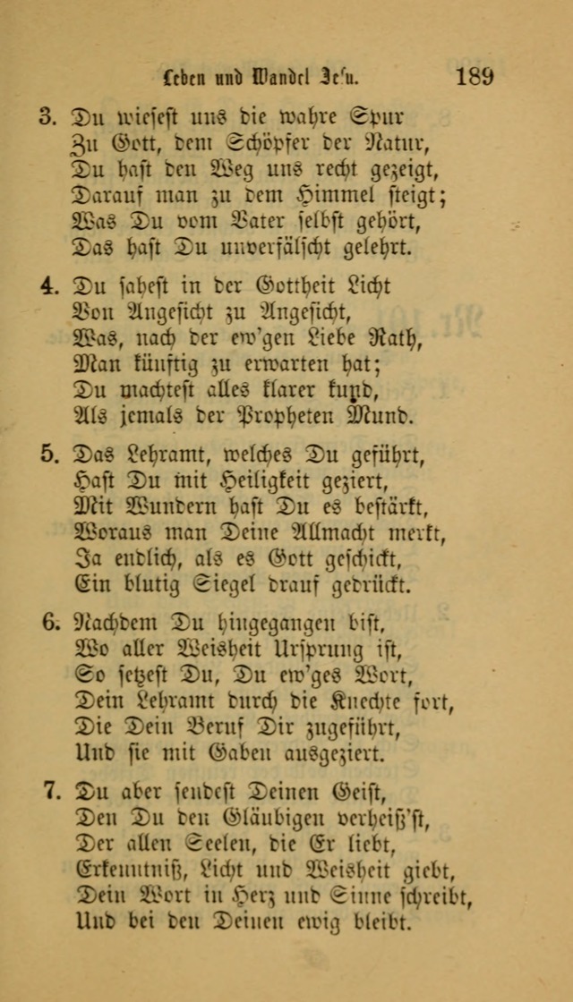 Deutsches Gesangbuch: eine auswahl geistlicher Lieder aus allen Zeiten der Christlichen Kirche für kirchliche und häusliche Gebrauch (Neue, verb. und verm. Aufl) page 189