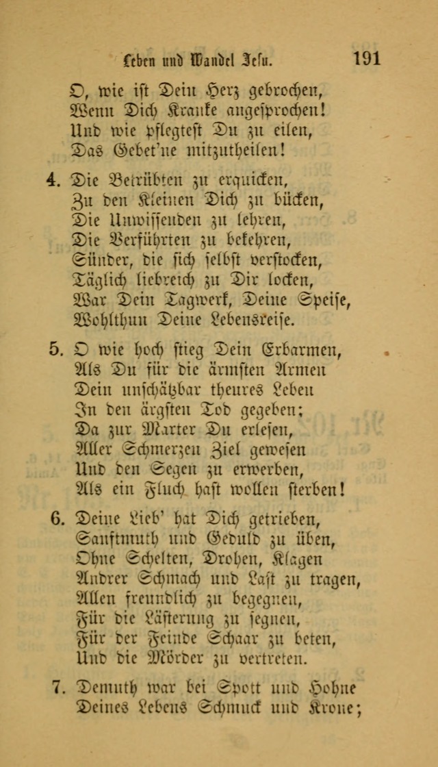 Deutsches Gesangbuch: eine auswahl geistlicher Lieder aus allen Zeiten der Christlichen Kirche für kirchliche und häusliche Gebrauch (Neue, verb. und verm. Aufl) page 191