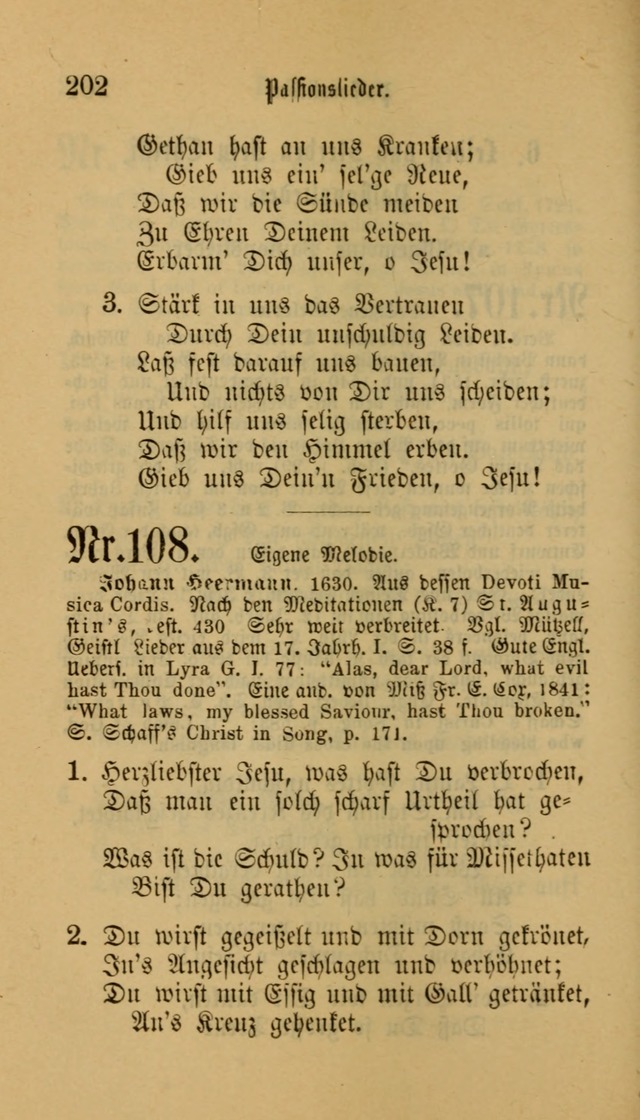 Deutsches Gesangbuch: eine auswahl geistlicher Lieder aus allen Zeiten der Christlichen Kirche für kirchliche und häusliche Gebrauch (Neue, verb. und verm. Aufl) page 202