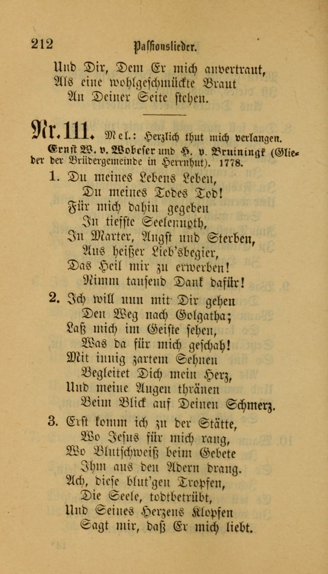 Deutsches Gesangbuch: eine auswahl geistlicher Lieder aus allen Zeiten der Christlichen Kirche für kirchliche und häusliche Gebrauch (Neue, verb. und verm. Aufl) page 212