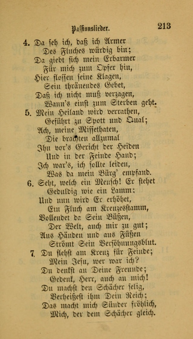 Deutsches Gesangbuch: eine auswahl geistlicher Lieder aus allen Zeiten der Christlichen Kirche für kirchliche und häusliche Gebrauch (Neue, verb. und verm. Aufl) page 213