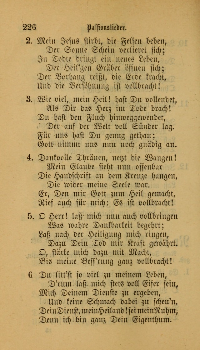 Deutsches Gesangbuch: eine auswahl geistlicher Lieder aus allen Zeiten der Christlichen Kirche für kirchliche und häusliche Gebrauch (Neue, verb. und verm. Aufl) page 226