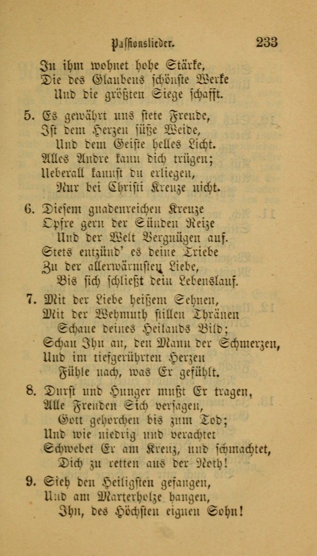 Deutsches Gesangbuch: eine auswahl geistlicher Lieder aus allen Zeiten der Christlichen Kirche für kirchliche und häusliche Gebrauch (Neue, verb. und verm. Aufl) page 233