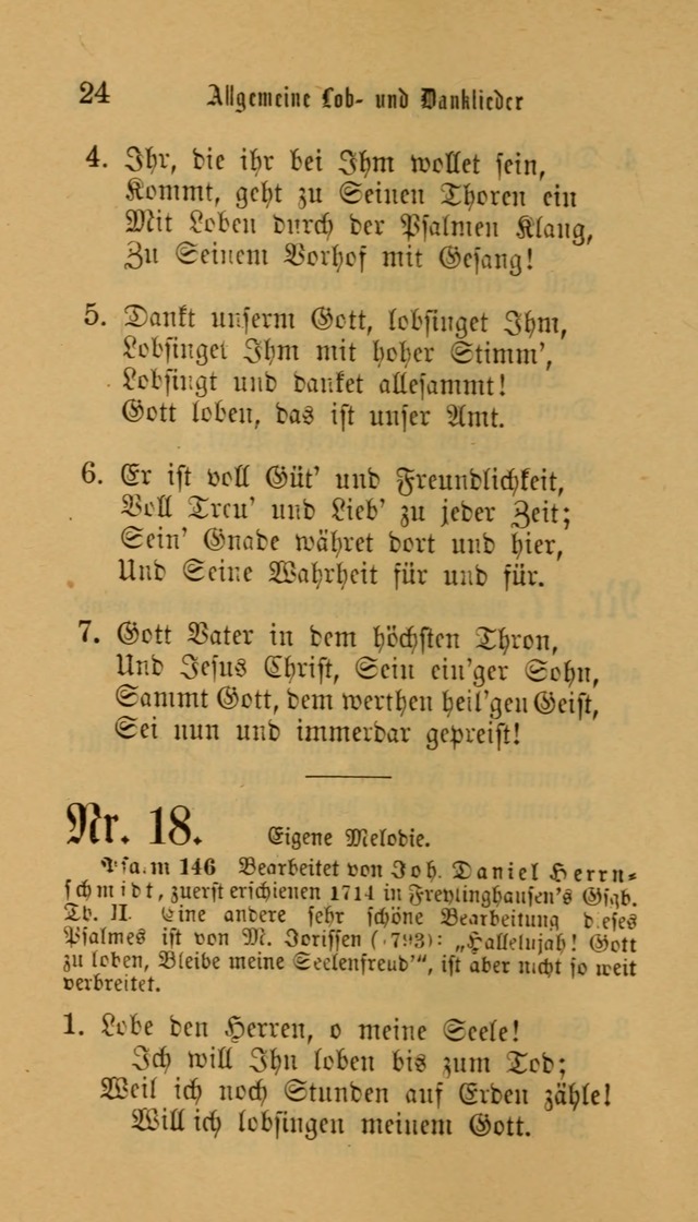 Deutsches Gesangbuch: eine auswahl geistlicher Lieder aus allen Zeiten der Christlichen Kirche für kirchliche und häusliche Gebrauch (Neue, verb. und verm. Aufl) page 24