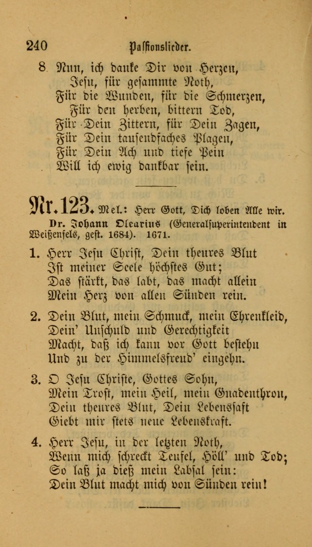 Deutsches Gesangbuch: eine auswahl geistlicher Lieder aus allen Zeiten der Christlichen Kirche für kirchliche und häusliche Gebrauch (Neue, verb. und verm. Aufl) page 240