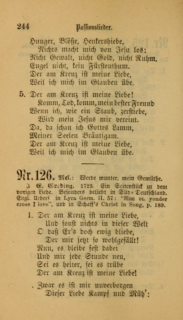 Deutsches Gesangbuch: eine auswahl geistlicher Lieder aus allen Zeiten der Christlichen Kirche für kirchliche und häusliche Gebrauch (Neue, verb. und verm. Aufl) page 244