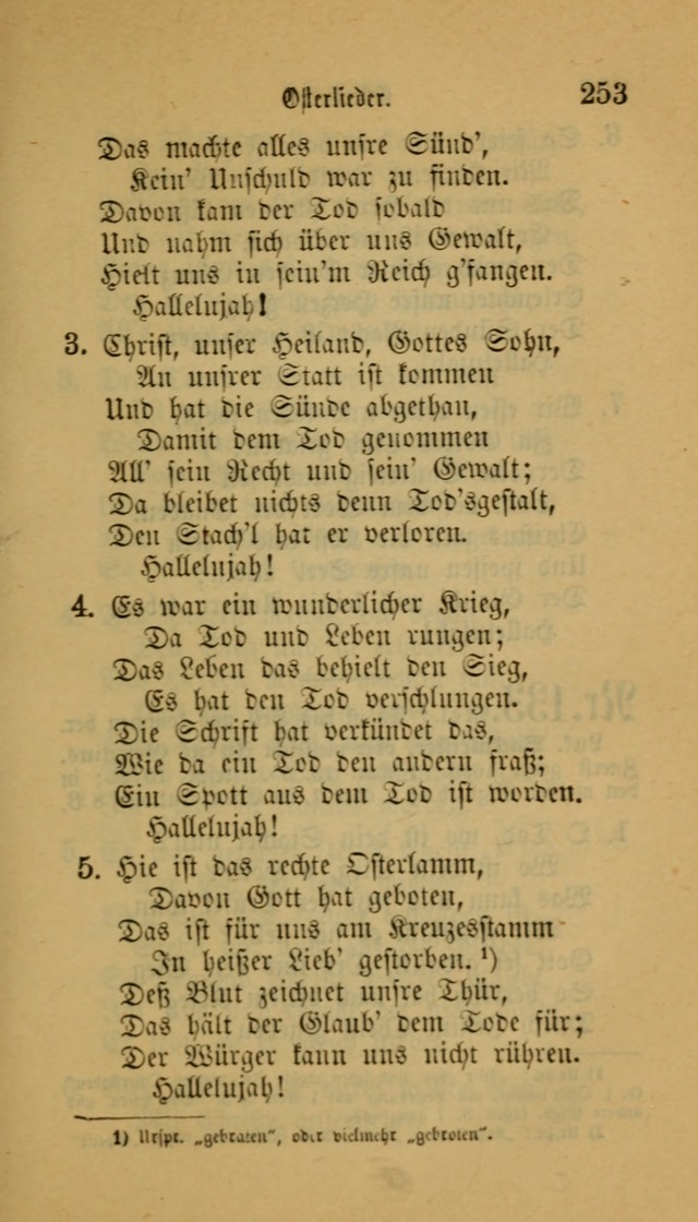 Deutsches Gesangbuch: eine auswahl geistlicher Lieder aus allen Zeiten der Christlichen Kirche für kirchliche und häusliche Gebrauch (Neue, verb. und verm. Aufl) page 253