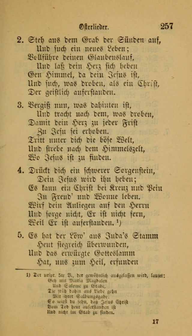 Deutsches Gesangbuch: eine auswahl geistlicher Lieder aus allen Zeiten der Christlichen Kirche für kirchliche und häusliche Gebrauch (Neue, verb. und verm. Aufl) page 257