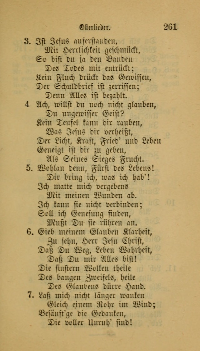 Deutsches Gesangbuch: eine auswahl geistlicher Lieder aus allen Zeiten der Christlichen Kirche für kirchliche und häusliche Gebrauch (Neue, verb. und verm. Aufl) page 261