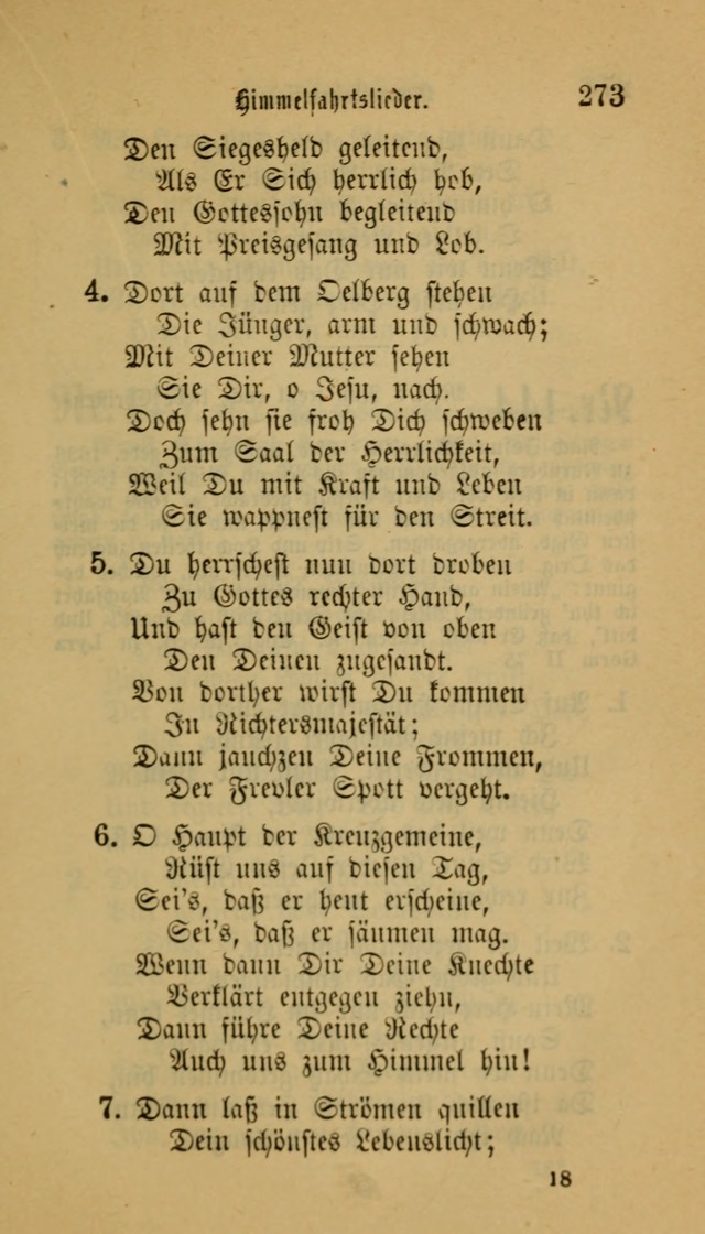 Deutsches Gesangbuch: eine auswahl geistlicher Lieder aus allen Zeiten der Christlichen Kirche für kirchliche und häusliche Gebrauch (Neue, verb. und verm. Aufl) page 273