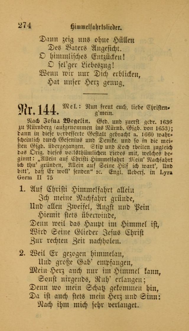 Deutsches Gesangbuch: eine auswahl geistlicher Lieder aus allen Zeiten der Christlichen Kirche für kirchliche und häusliche Gebrauch (Neue, verb. und verm. Aufl) page 274