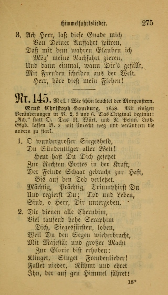 Deutsches Gesangbuch: eine auswahl geistlicher Lieder aus allen Zeiten der Christlichen Kirche für kirchliche und häusliche Gebrauch (Neue, verb. und verm. Aufl) page 275