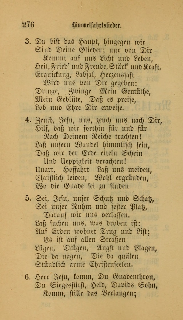 Deutsches Gesangbuch: eine auswahl geistlicher Lieder aus allen Zeiten der Christlichen Kirche für kirchliche und häusliche Gebrauch (Neue, verb. und verm. Aufl) page 276