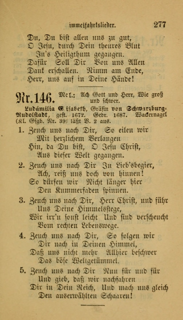 Deutsches Gesangbuch: eine auswahl geistlicher Lieder aus allen Zeiten der Christlichen Kirche für kirchliche und häusliche Gebrauch (Neue, verb. und verm. Aufl) page 277