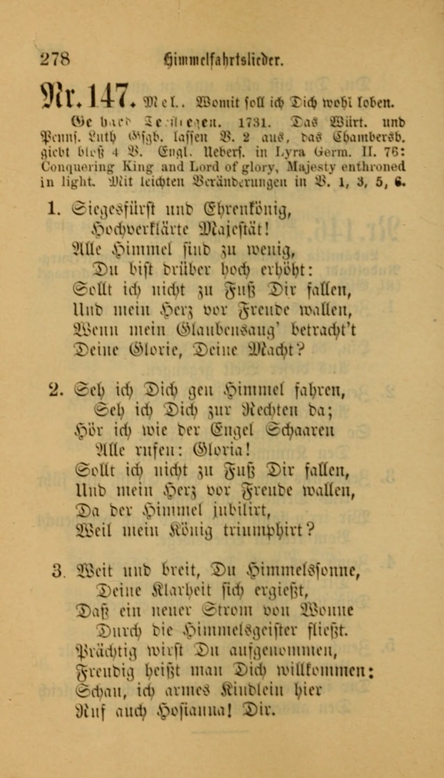 Deutsches Gesangbuch: eine auswahl geistlicher Lieder aus allen Zeiten der Christlichen Kirche für kirchliche und häusliche Gebrauch (Neue, verb. und verm. Aufl) page 278